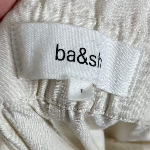 BA&SH Stone High-Rise Paperbag Pants Women’s Small Ecru Cropped Cotton - Picture 4 of 13